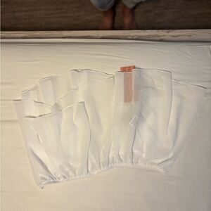 White Sheer Elastic Skirt Overlay mini skirt